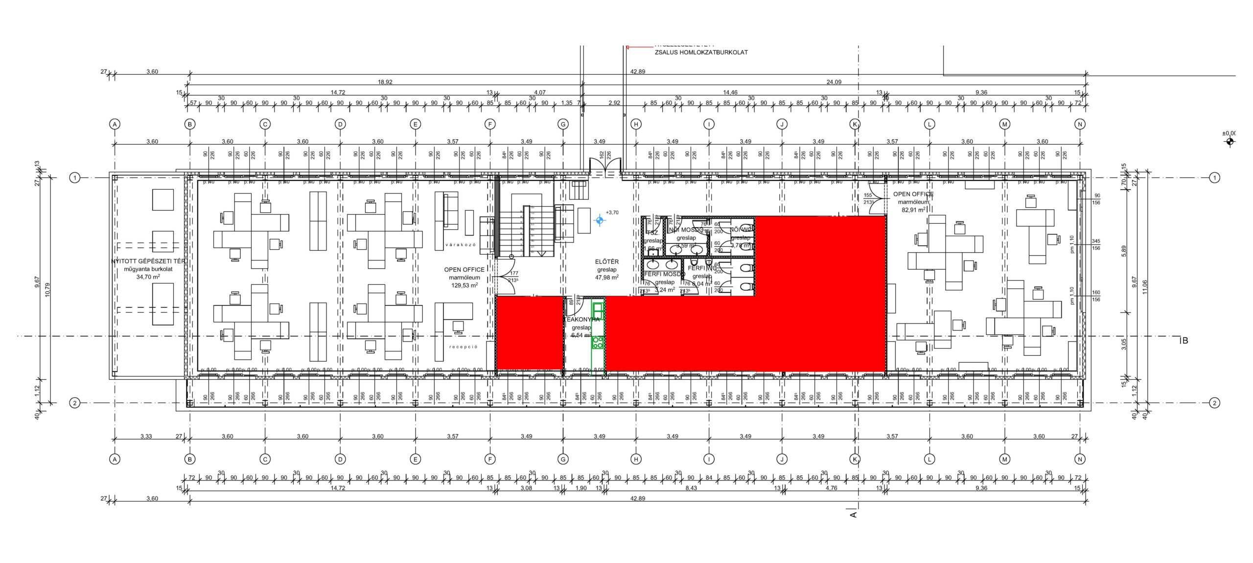 Miron Center 1. emeleti Open Office irodák